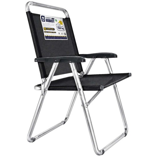 Cadeira de praia alta robust em alumínio 150kg Bel Cadeira de praia alta robust em alumínio 150kg Bel