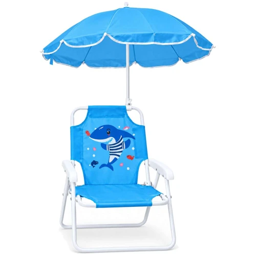 Cadeira de praia infantil metal com guarda-sol sortido