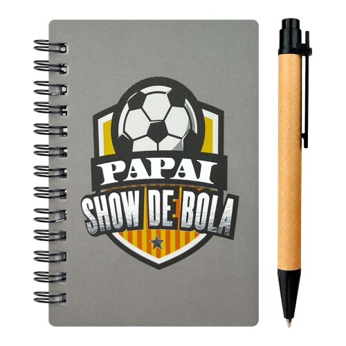 Caderneta capa cartão 8,4x12,4cm com 50 folhas Pai com caneta Interponte