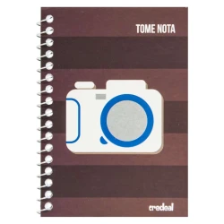 Caderneta capa mole espiral 48 folhas 100mm x 140mm Credeal