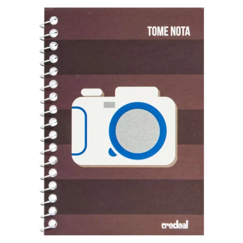 Caderneta capa mole espiral 48 folhas 100mm x 140mm Credeal