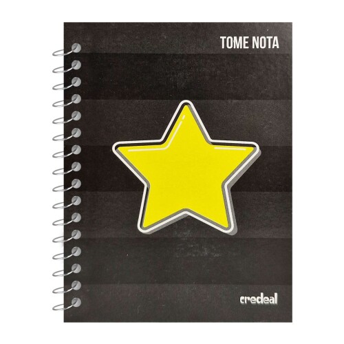 Caderneta capa mole espiral 48 folhas 100mm x 140mm Credeal