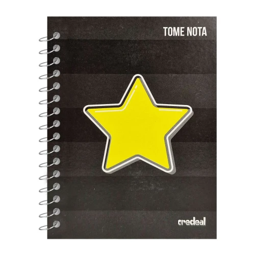 Caderneta capa mole espiral 48 folhas 100mm x 140mm Credeal