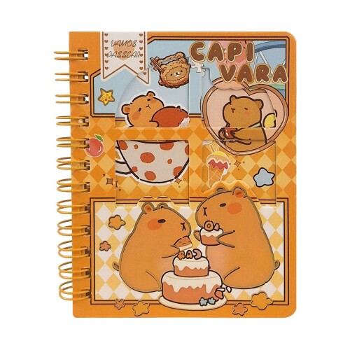 Caderneta com cartão 8,3x11cm 70fls capivara