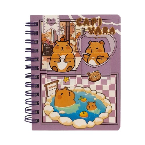 Caderneta com cartão 8,3x11cm 70fls capivara