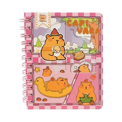 Caderneta com cartão 8,3x11cm 70fls capivara
