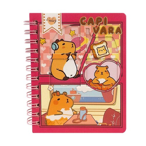 Caderneta com cartão 8,3x11cm 70fls capivara