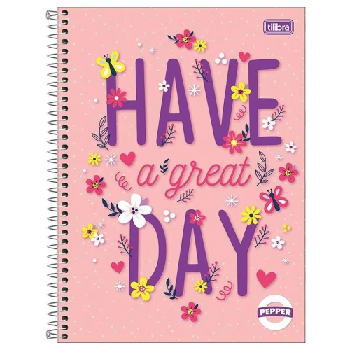 Caderno capa dura 01x1 80 folhas Pepper feminino Tilibra