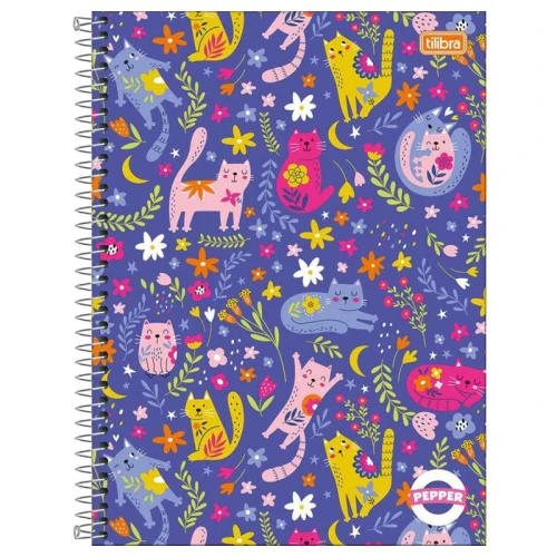 Caderno capa dura 01x1 80 folhas Pepper feminino Tilibra