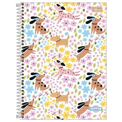 Caderno capa dura 01x1 80 folhas Pepper feminino Tilibra