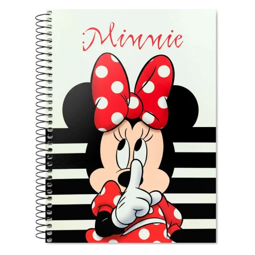 Caderno capa dura 01x1 80 folhas feminino Minnie Culturama
