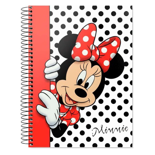 Caderno capa dura 10x1 160 folhas Minnie poá Culturama
