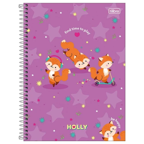 Caderno capa dura 01x1 80 folhas feminino Holly Tilibra