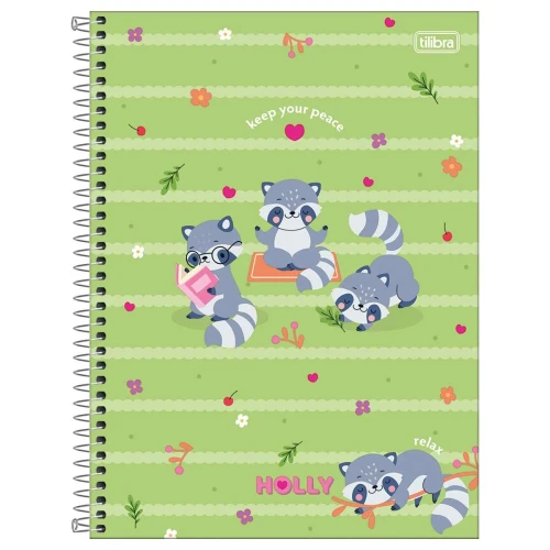 Caderno capa dura 01x1 80 folhas feminino Holly Tilibra