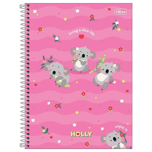 Caderno capa dura 01x1 80 folhas feminino Holly Tilibra