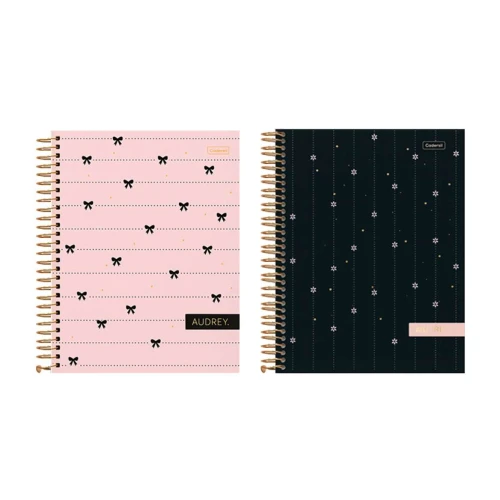 Caderno capa dura 10x1 160 folhas feminino audrey Caderno capa dura 10x1 160 folhas feminino audrey