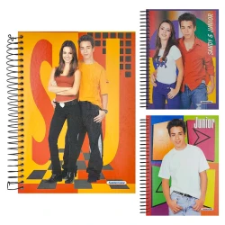 Caderno capa dura 12x1 ou 15x1 Sandy e Junior