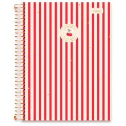Caderno capa dura 20x1 320 folhas feminino cherry lovers