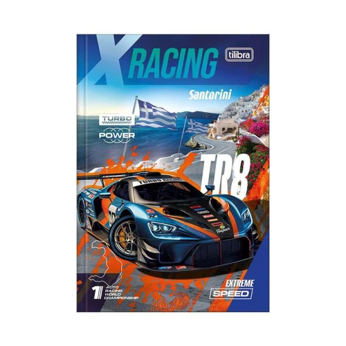 Caderno capa dura brochura pequeno 80 folhas X Racing Tilibra