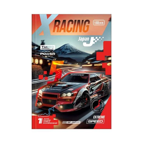 Caderno capa dura brochura pequeno 80 folhas X Racing Tilibra