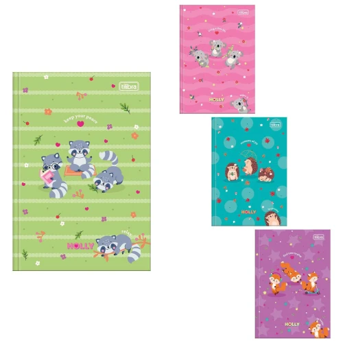 Caderno capa dura brochura pequeno 80 folhas Holly Tilibra