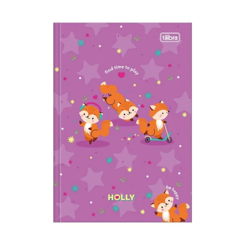 Caderno capa dura brochura pequeno 80 folhas Holly Tilibra