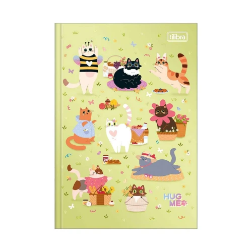 Caderno capa dura brochura pequeno 80 folhas Hug Me Tilibra