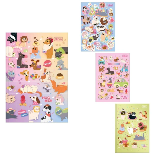 Caderno capa dura brochurão 80 folhas Hug Me Tilibra