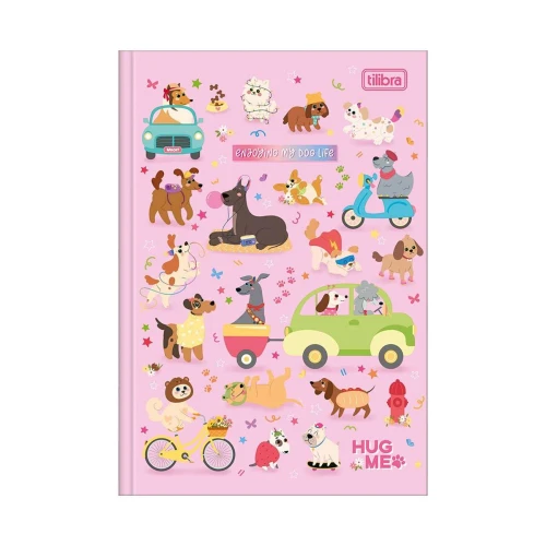Caderno capa dura brochura pequeno 80 folhas Hug Me Tilibra