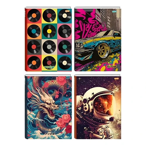 Caderno capa dura brochurão 60 folhas flow Caderno capa dura brochurão 60 folhas flow
