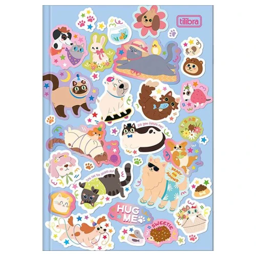 Caderno capa dura brochurão 80 folhas Hug Me Tilibra