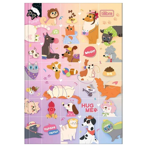 Caderno capa dura brochurão 80 folhas Hug Me Tilibra