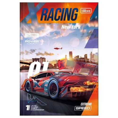 Caderno capa dura brochurão 80 folhas X Racing Tilibra