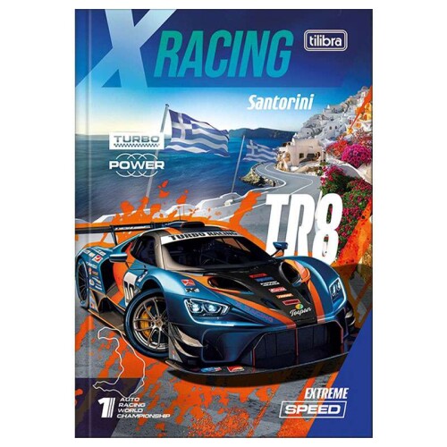 Caderno capa dura brochurão 80 folhas X Racing Tilibra