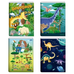 Caderno capa dura brochurão 80 folhas dinossauros