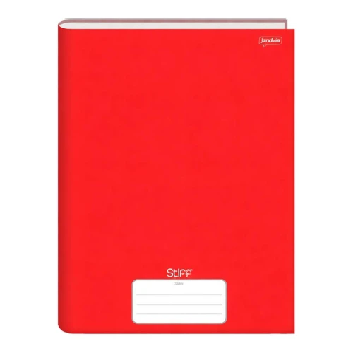 Caderno capa dura brochurão 80 folhas liso vermelho