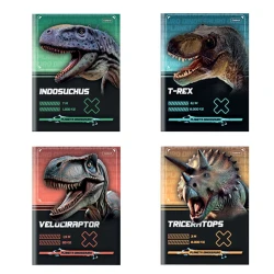 Caderno capa dura brochurão 80 folhas planet dinos