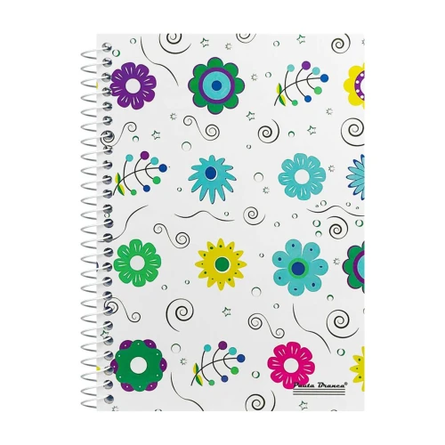 Caderno capa dura espiral pequeno 96 folhas Uau feminino Pauta Branca Caderno capa dura espiral pequeno 96 folhas Uau feminino Pauta Branca