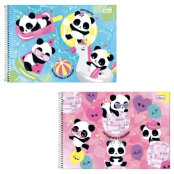 Caderno de desenho grande capa dura 80 folhas Lovely Friend Tilibra