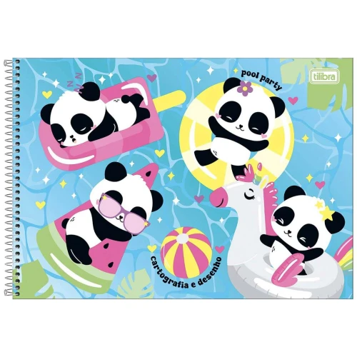 Caderno de desenho grande capa dura 80 folhas Lovely Friend Tilibra