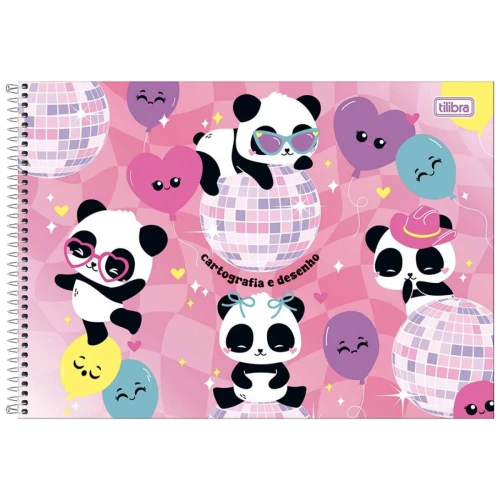 Caderno de desenho grande capa dura 80 folhas Lovely Friend Tilibra