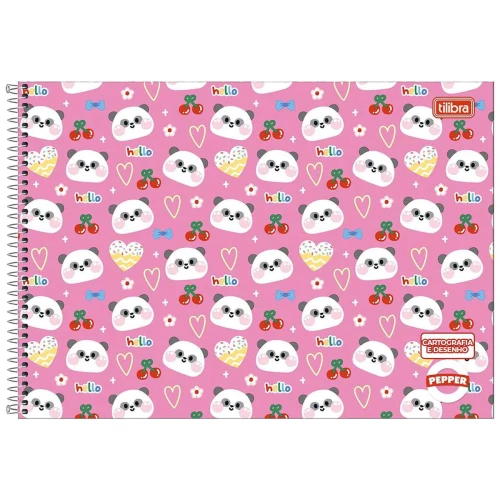 Caderno de desenho grande capa dura 80 folhas Pepper feminino Tilibra