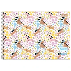 Caderno de desenho grande capa dura 80 folhas Pepper feminino Tilibra