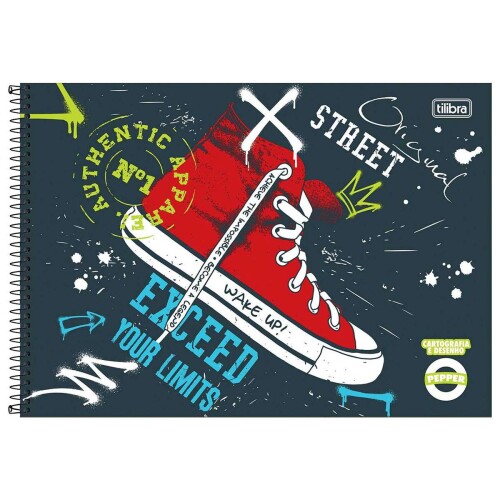 Caderno de desenho grande capa dura 80 folhas Pepper masculino Tilibra