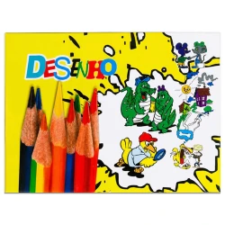 Caderno de desenho pequeno capa dura 48 folhas decorado Panamericana