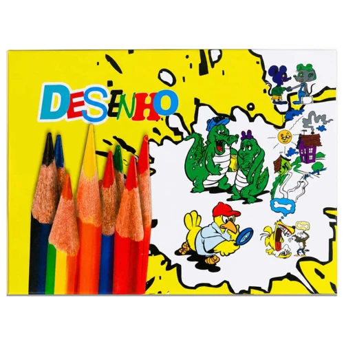Caderno de desenho pequeno capa dura 48 folhas decorado Panamericana Caderno de desenho pequeno capa dura 48 folhas decorado Panamericana