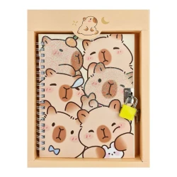 Caderno diário 112x174mm 45 folhas com cadeado Capivara sortido Interponte