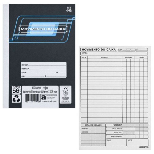 Caderno movimento caixa pequeno capa mole com 100 folhas Animativa Caderno movimento caixa pequeno capa mole com 100 folhas Animativa