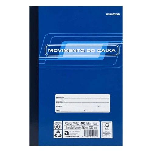 Caderno movimento do caixa grande capa mole com 100 folhas Animativa