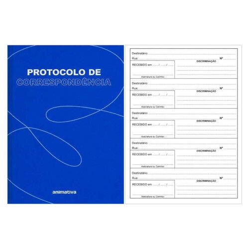 Caderno protocolo de correspondência pequeno 104 folhas Animativa